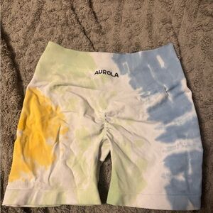 Women's Tie-Dye Shorts - Blue, Yellow, Green